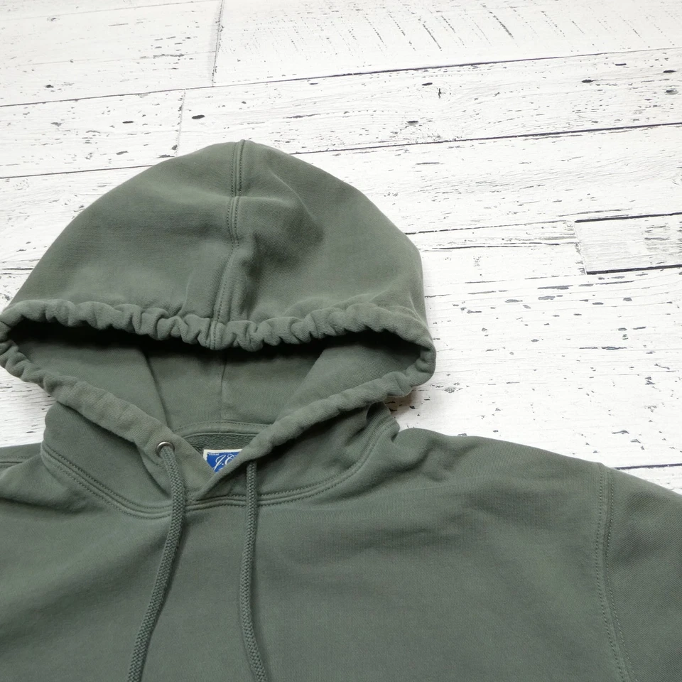 J Crew Knit Goods Hoodie Womens Small Green Cotton Terry Knit Hooded Sweatshirt - Image 2 of 4