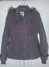 Charlotte Russe Military Style Studded Utility Hooded Jacket Size Medium Women's