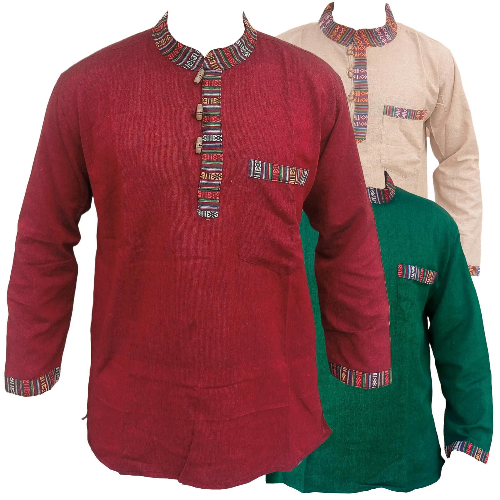 Nomadic Bhutani Grandad Yoga Kurta Long Full Sleeve|Collarless Boho Hippy Shirt
Opens in a new windo