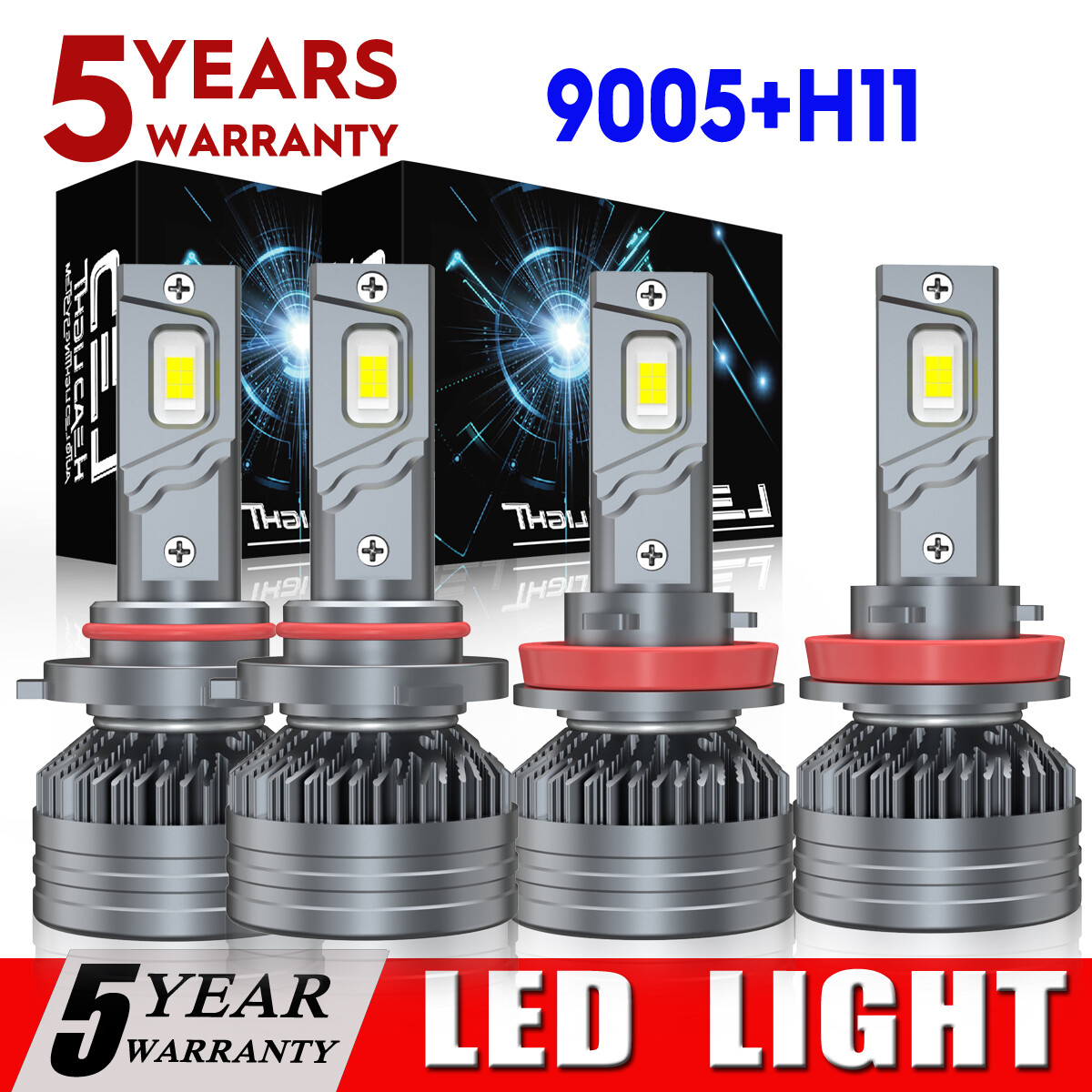 For Chevy Suburban 2015-2020 Combo 6500K LED Headlight Bulbs High+Low Beam kit