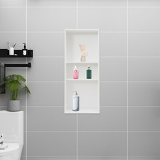 Three-tier Stainless Steel Wall Niche For Bathroom Storage 33.3 10 79cm White US
