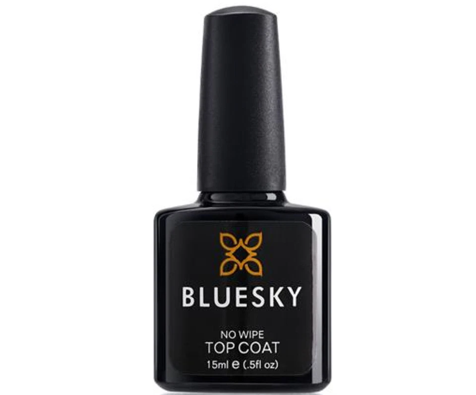 BLUESKY GEL NAIL POLISH NO WIPE TOP COAT LARGE 15ML UV LED SOAK OFF