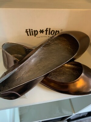 bronze-metallic Ballerinas / Slipper von FlipFlop, Gr. 37, Neu, Leder, NP 69 