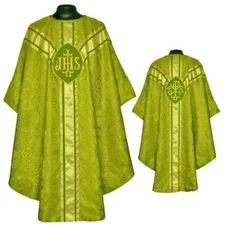 NEW Olive Green Gothic Vestment, Stole & Mass Set, Gothic Chasuble,Casula,Casel