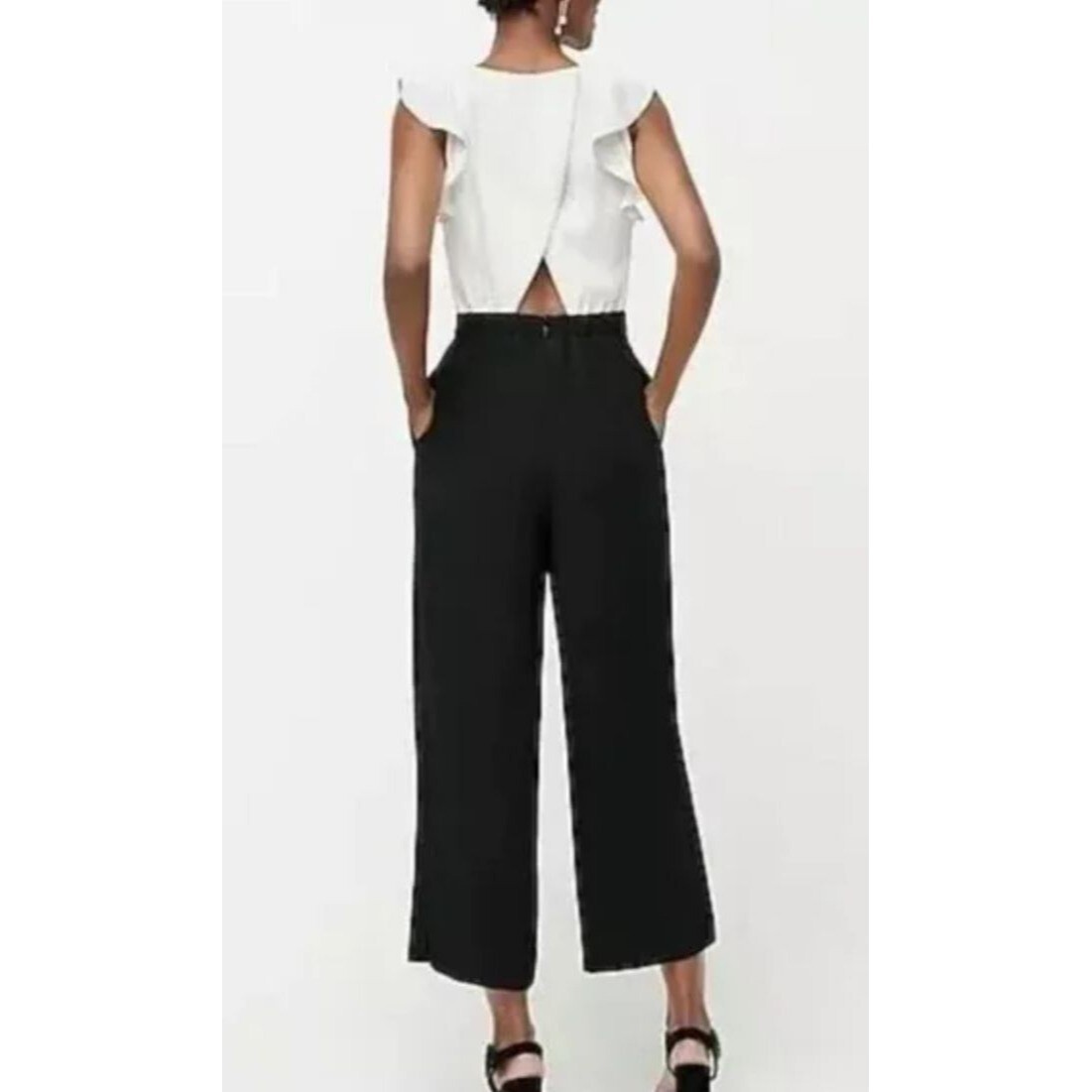 Black Jumpsuit J Crew Jumpsuit Wedding Modal Lace-Trim Cut-Out