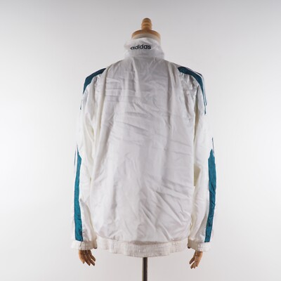 バ*ー様 90s 80s トラックジャケット オリーブ ホワイト Adidas Originals Vintage Color Block White Green Track Top Jacket