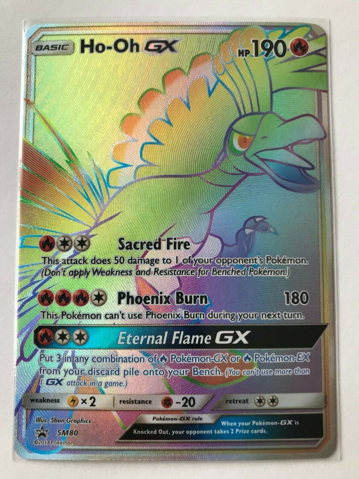 Pokemon Ho-oh Hooh Ho Oh GX Custom Full Art Metal Pokemon Card -   Denmark