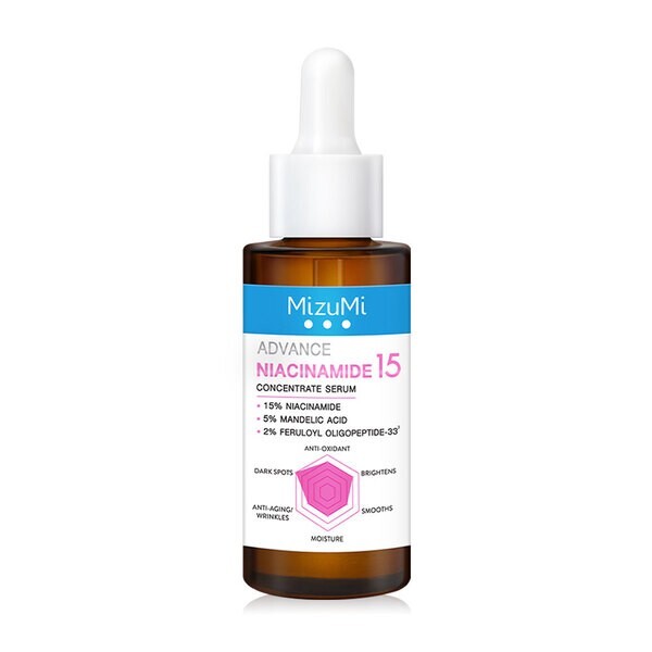 MizuMi Advance Niacinamide 15 Concentrate Serum reduces dark spots