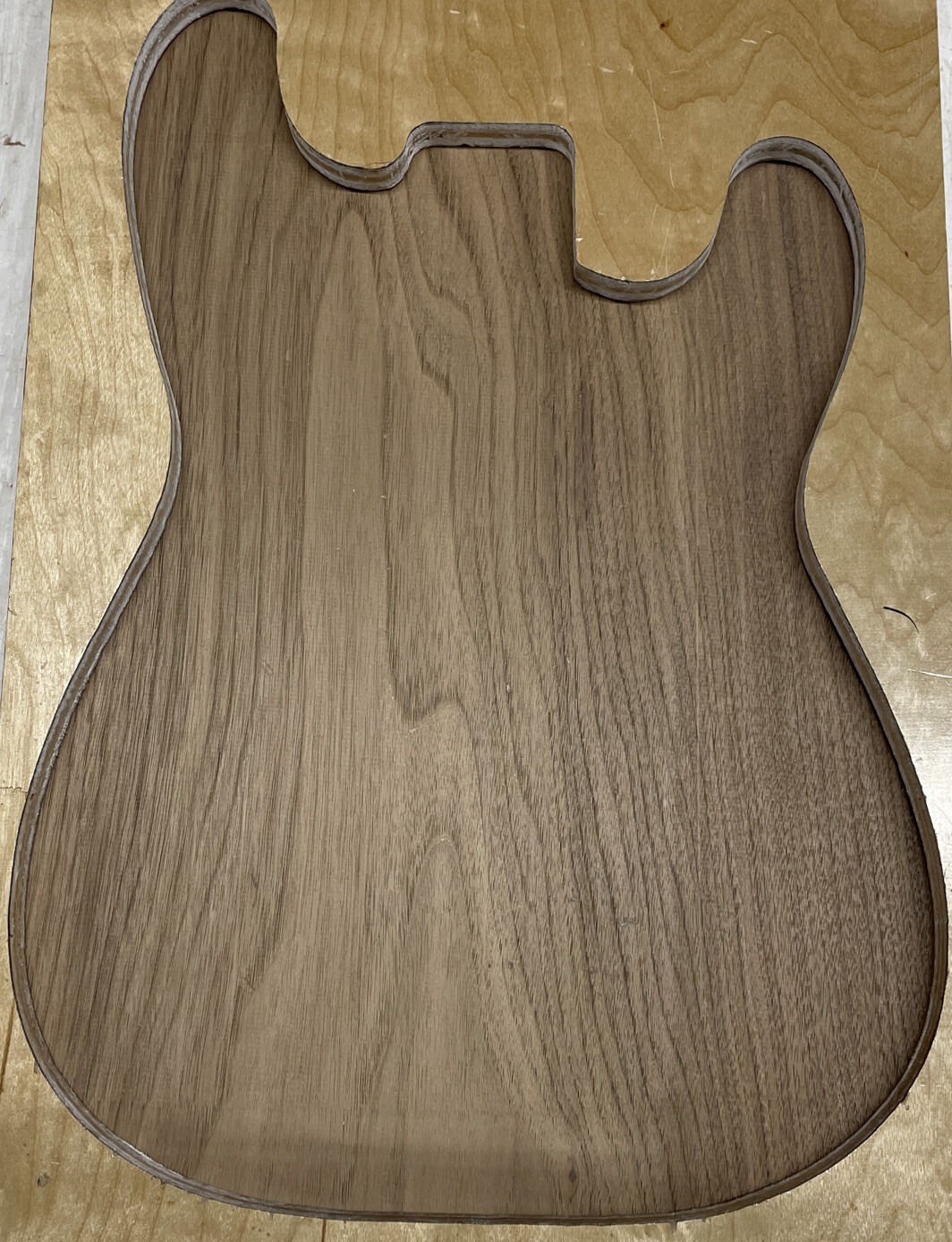 Guitar Body Blank 4 Pieces Glued Solid Body Basswood + Black Walnut ...