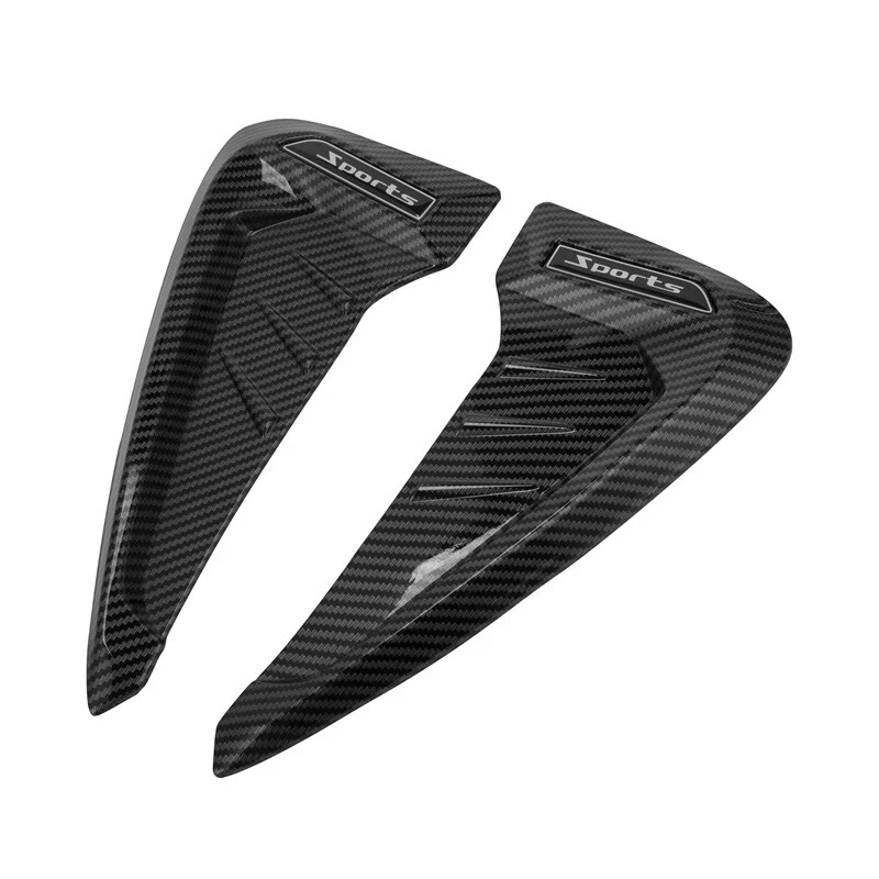 Ala lateral de fibra de carbono flujo de aire guardabarros parrilla admisión ventilación moldura pegatina universal Foto 4 de 4