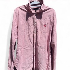 Express Men's Pink Cotton Long Sleeve Button-Down Shirt Size M