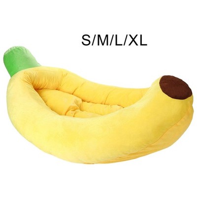 Hundebett, Haustierbett, Bananenform, weiches Haustierzubehör, Welpenkissenbett