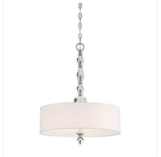 Designers Fountain 89931 Chrome Evi 3-Light 18"W x 23" Pendant Crystal Accents