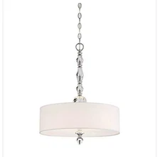 Designers Fountain 89931 Chrome Evi 3-Light 18"W x 23" Pendant Crystal Accents