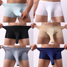 Low-Rise Men Briefs Long Sheath Boxer Briefs Mens Pouch Breathable Panties