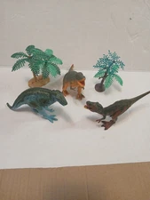 Dolgen Blue Megalosaurus 7" Plastic Dinosaur Figurine Lot Of 3