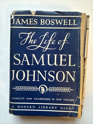The Life of Samuel Johnson Modern Library by James Boswell  HB/DJ