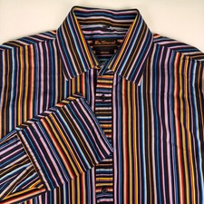 Ben Sherman Men's Size L Premium Striped Button Down Multicolor Shirt