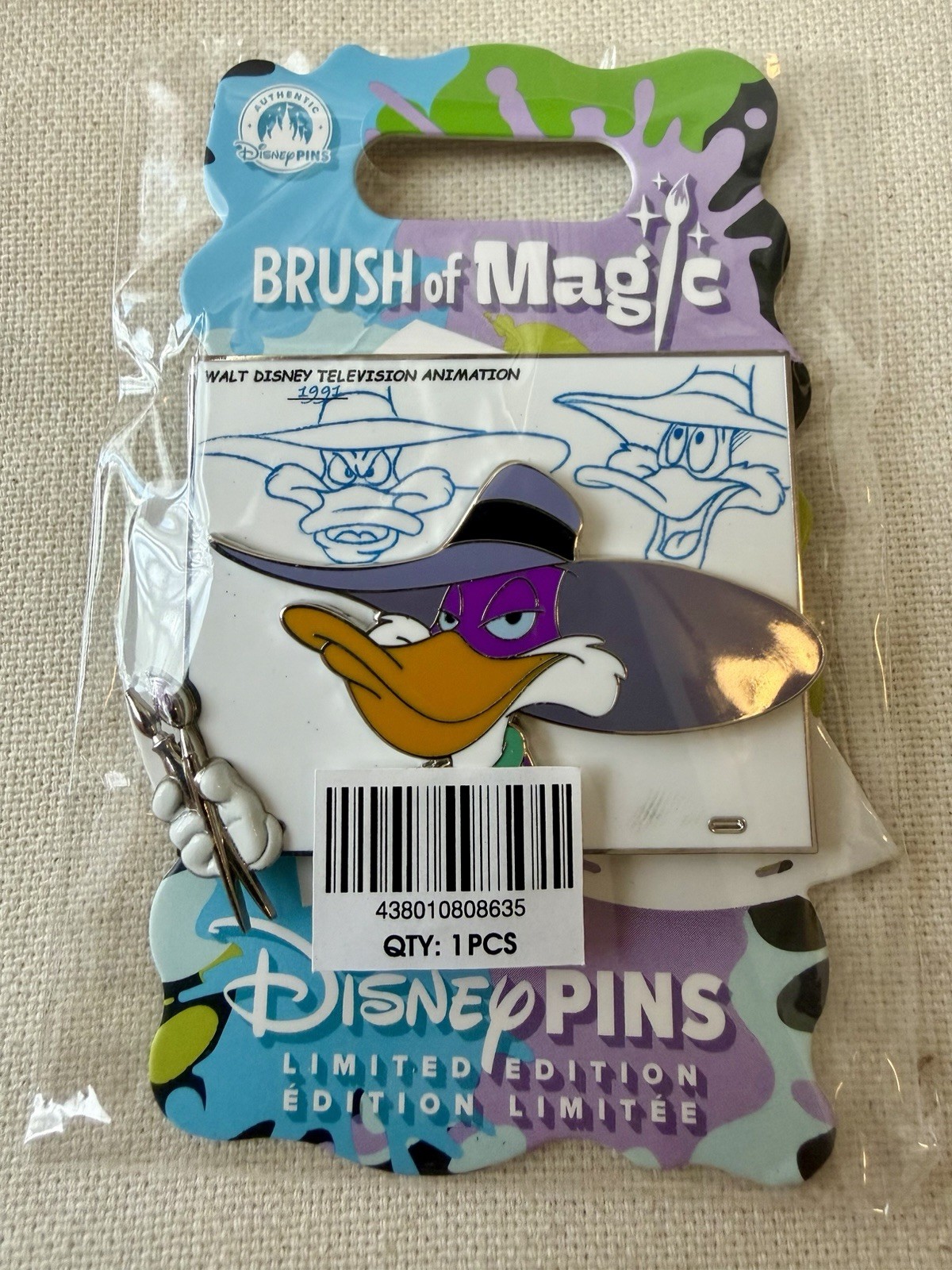 2026 Disney- Brush Of Magic- Darkwing Duck Pin- Limited Edition 3250
