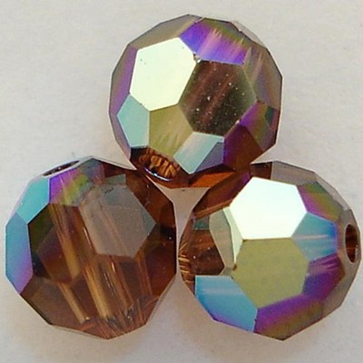 12 SWAROVSKI RUNDE 8mm KRISTALL PERLEN GERÄUCHERTOPAS AB SUPER ANGEBOT