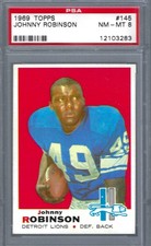 1969 Topps FB #145 PSA 8 Johnny Robinson Lions 145