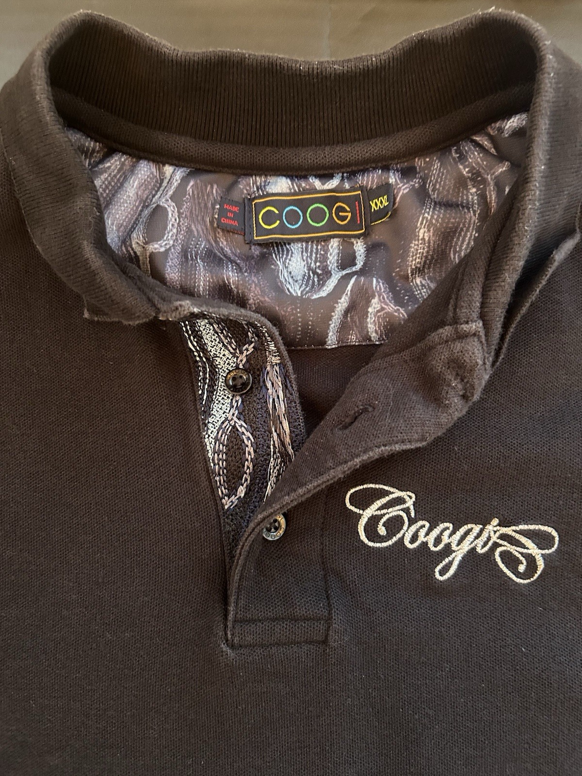 Vintage Coogi Short Sleeve Shirt Men's XXXL Black Polo Retro Hip Hop ...