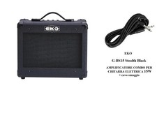 EKO G-BS15 Stealth Black AMPLIFICATORE COMBO PORTATILE 15W x CHITARRA ELETTRICA