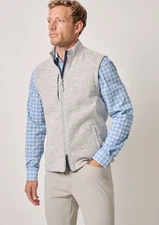 NWT JOHNNIE-O LIGHT GRAY DENALI DENALIS DOUBLE ZIP FLEECE VEST JACKET GOLF SZ M