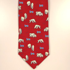 Brooks Brothers Basics Vintage Neck Tie Polar Bears Igloos USA Made 3.75 inch
