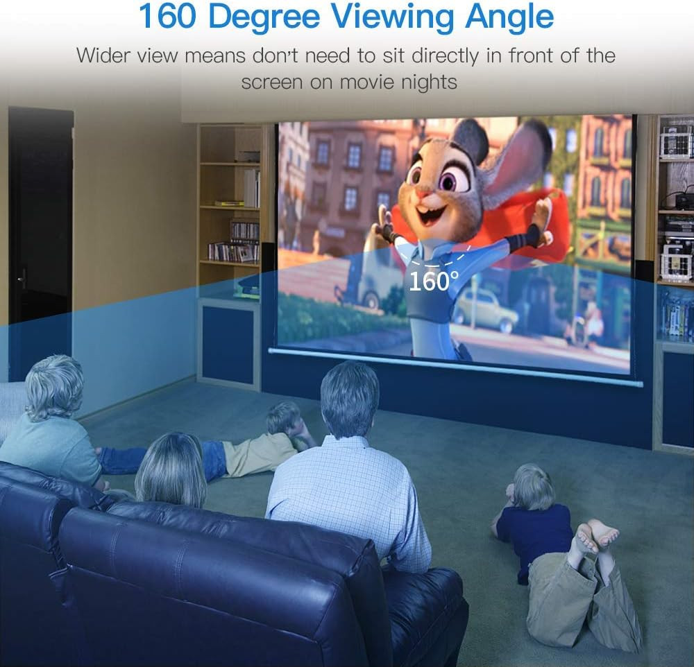 100 Inch Motorized Projector Screen - 16:9 HD Electric Movie Screen with Remote