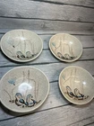 Red Wing Pottery Bird Harvest Bowls Set Of 4 Bowls Rare! Cottage Cabin Core
