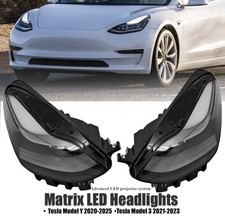 Pair Matrix LED Headlights For Tesla Model 3/ Y 2020-2025 Replaces 1514953-00-E