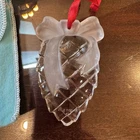 Tiffany & Co Frosted Crystal Pinecone Christmas Ornament Rare Retired 1995