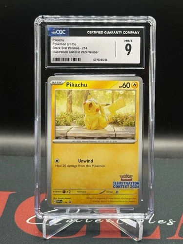 2025 Pokemon Pikachu Black Star Promo Illustration Contest 2024 SVP 214 CGC 9
