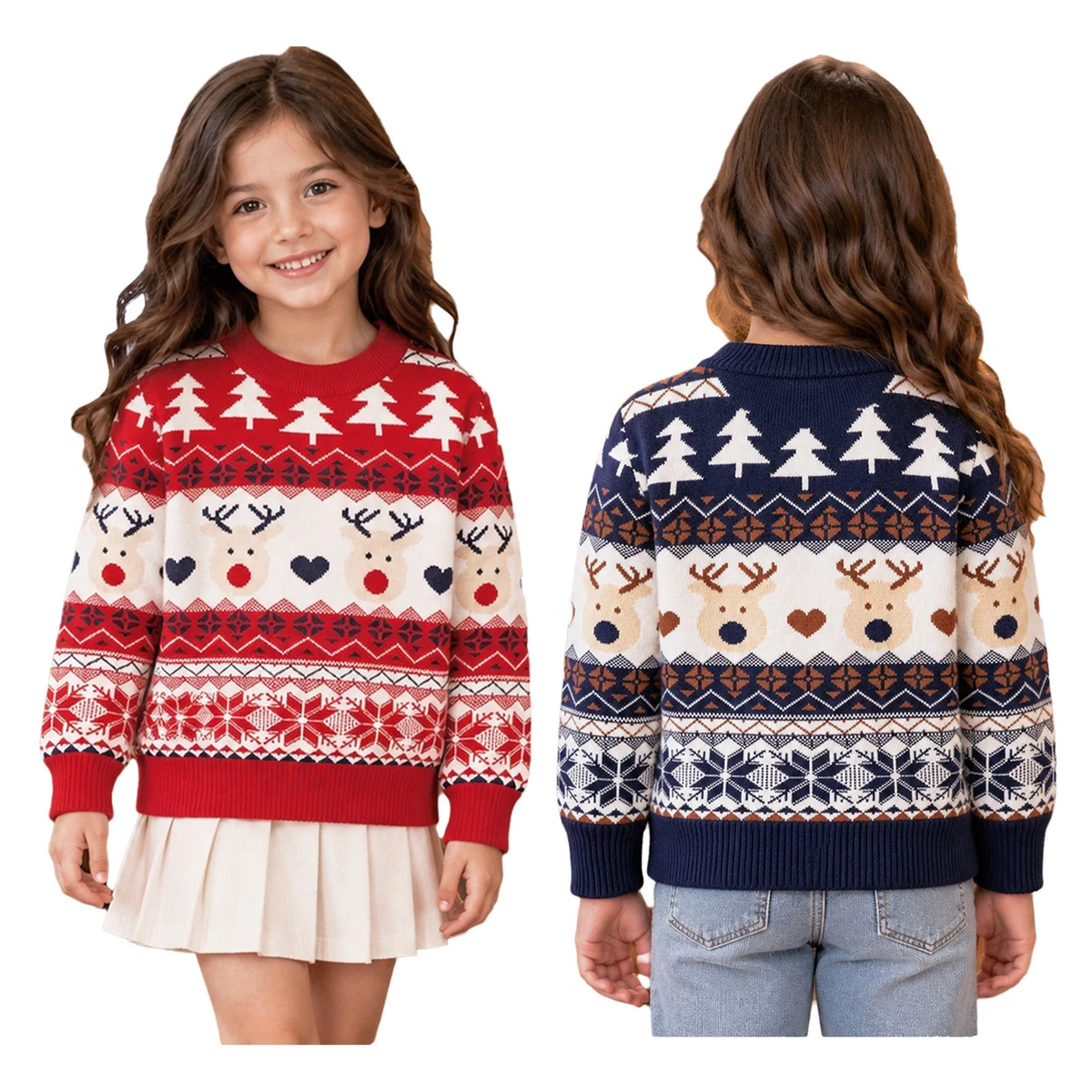 Kids Girls Top Soft Sweater Daily Wear Pullover Holiday Family Gathering Warm