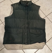 Vintage 80s Woolrich Puffer Vest Size Large Green Down Jacket Snap