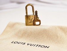 Authentic Louis Vuitton PadLock Solid Lock Key Brass Number  303 Gold Tone LV