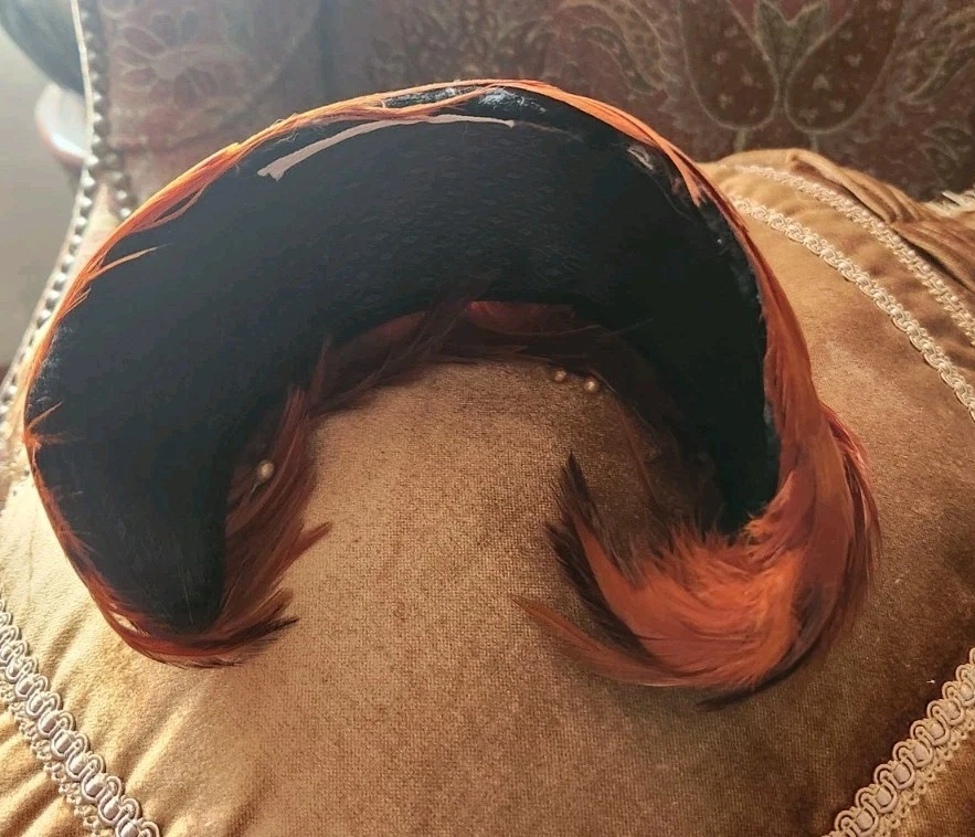 Ferncroft винтажный фазан перо Fascinator половина шляпа красивый 1940-50 эпохи - Изображение 4 из 4