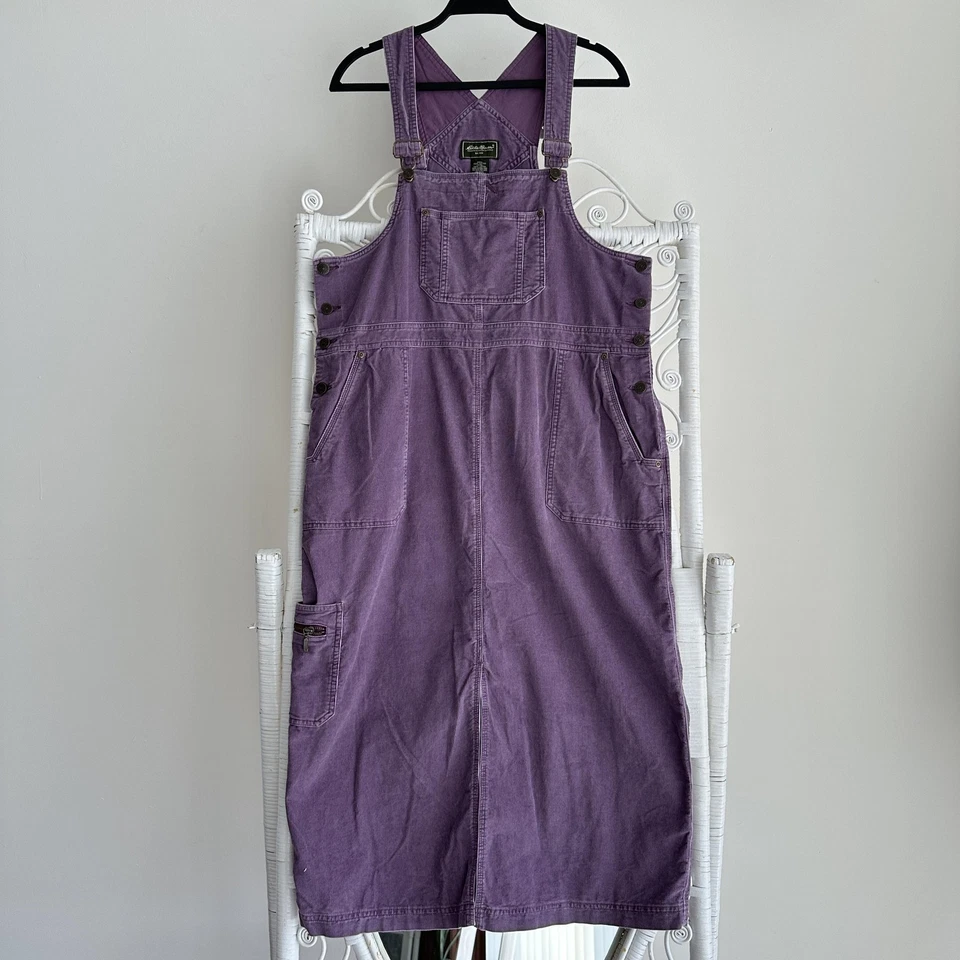 Vestido de Colección Eddie Bauer Grande Pequeño Púrpura Pana Carga Jersey Foto 4 de 4