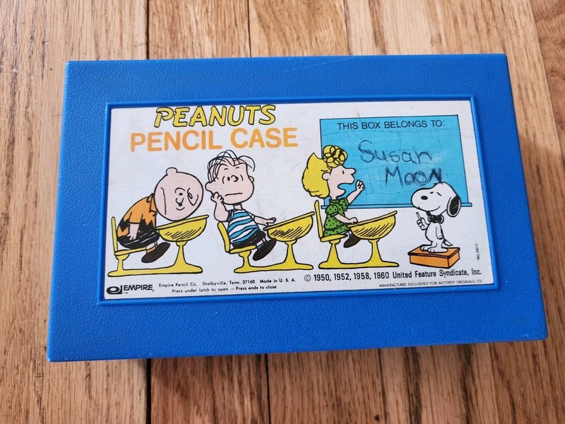 PEANUTS PENCIL CASE 1965 EMPIRE PENCIL CO Charlie Brown Snoopy & Lucy Vintage