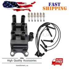Ignition Coil + Spark Plug & Wires For Ford F150 E150 Taurus Mazda Mercury FD498