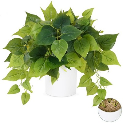Waipfaru Faux Plants Indoor with Ceramic Pots, Realistic White Pot 