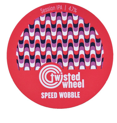 TWISTED WHEEL BREW Co ''SPEED WOBBLE'' IPA PUMP CLIP - foamex TYP 3