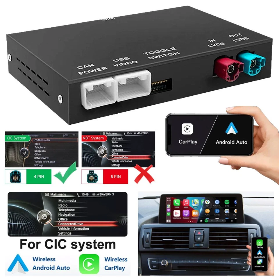Wireless Carplay Android Auto For BWM 7-series F01 F02 F03 2008-2012 CIC system - Image 4 of 4