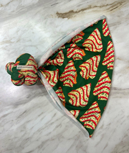 Girl Mom Co RARE HTF Christmas Tree Cake Baby Turban Headwrap Green Ribbed