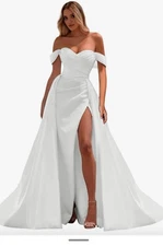 Off The Shoulder Dress Mermaid Ruched Split Ball Gowns for Women Formal 4