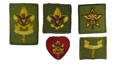 1950s-60s Boy Scouts Complete Rank Set Tenderfoot - Life Patch WORN (WSJ1165)