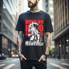 Anime Deku All Might Boku No Hero Academia Katsuki Midoriy Black T Shirt