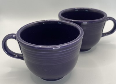 Fiesta Dinner Ware 2 Plum Purple Tea Coffee Cups Retired Color C Handle