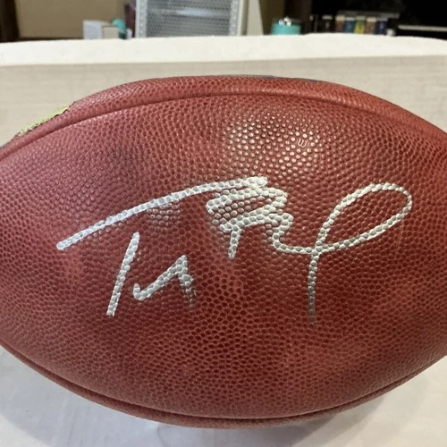 TOM BRADY Autographed Football Patriots Super Bowl XXXVI (36) TRI Star Authentic